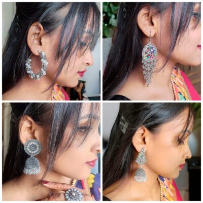 Combo Set of 4 Beautyfull Oxidised Jhumka || 4 pair